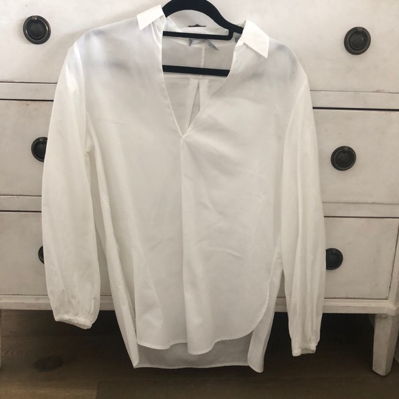 Vince white popover blouse, wore once, perfect condition. - Picture 1 of 4